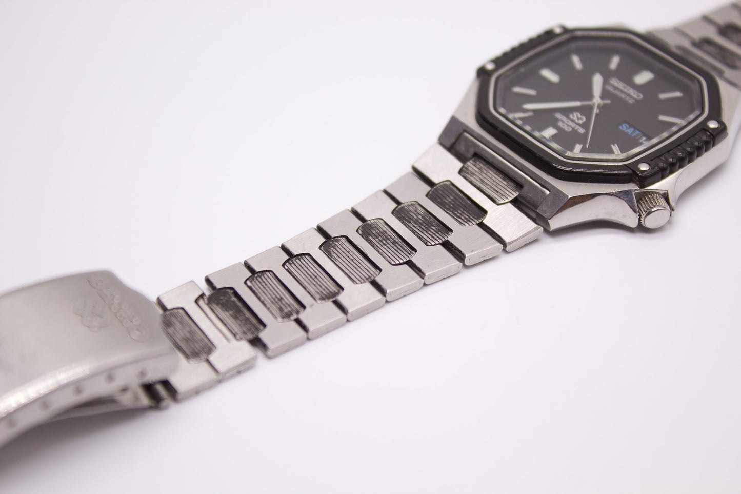 1984 Seiko SQ 100 Sports Matte Black Dial Men's Wrist Watch