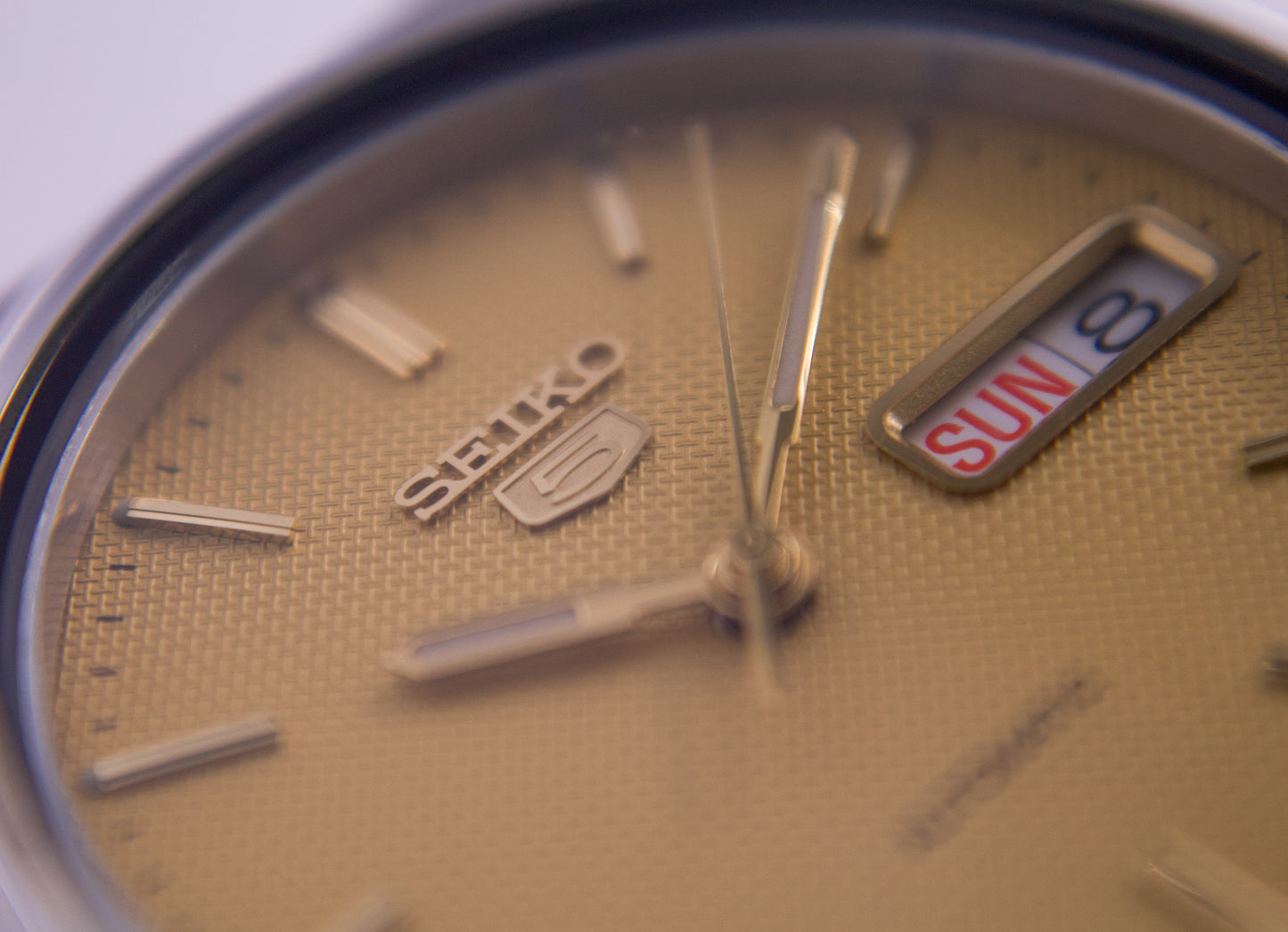 1998 Seiko 5 Gold Waffle Dial Men's Wrist-Watch