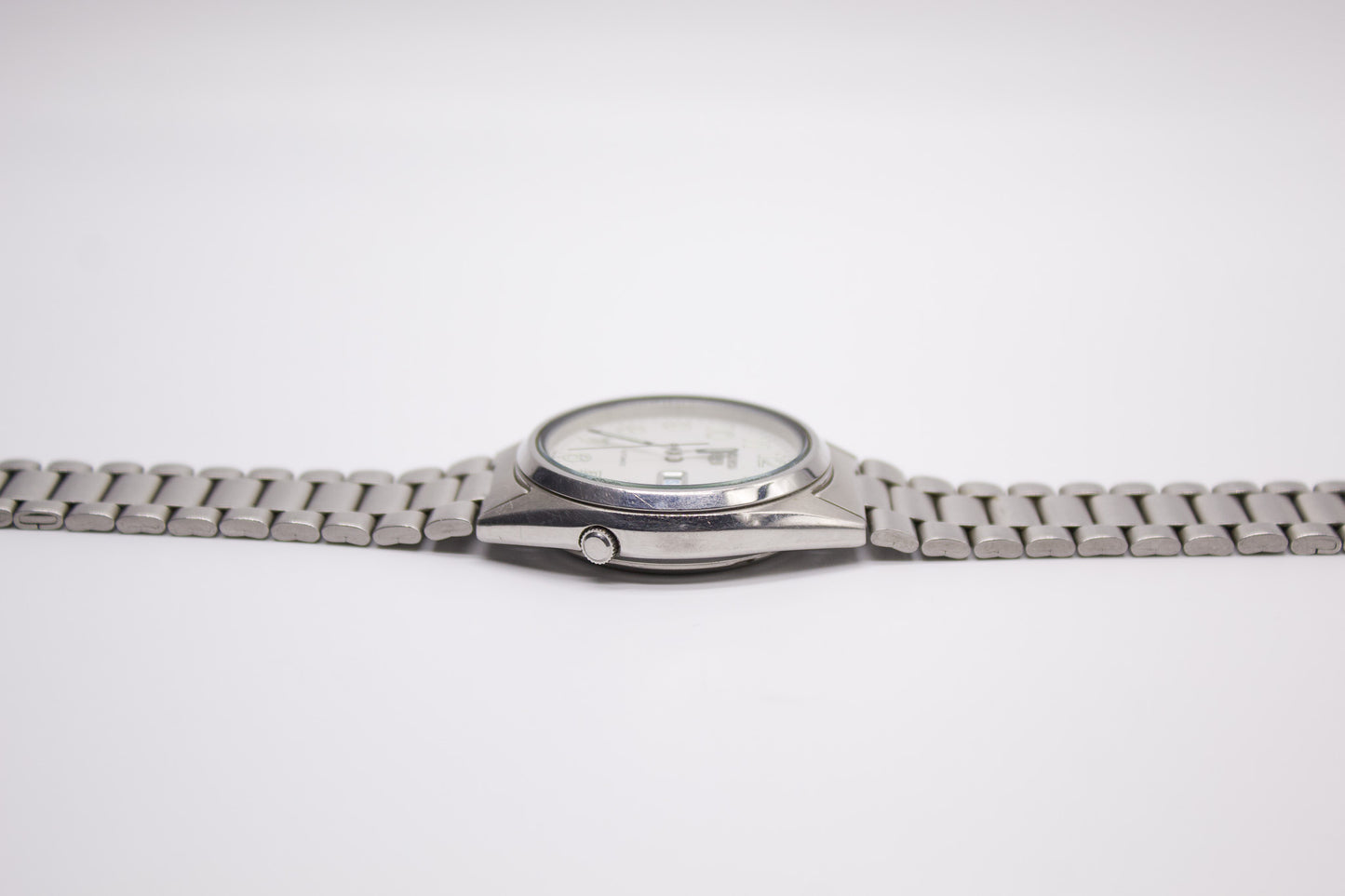 1997 Seiko 5 Stark White Dial Men's Wrist-Watch