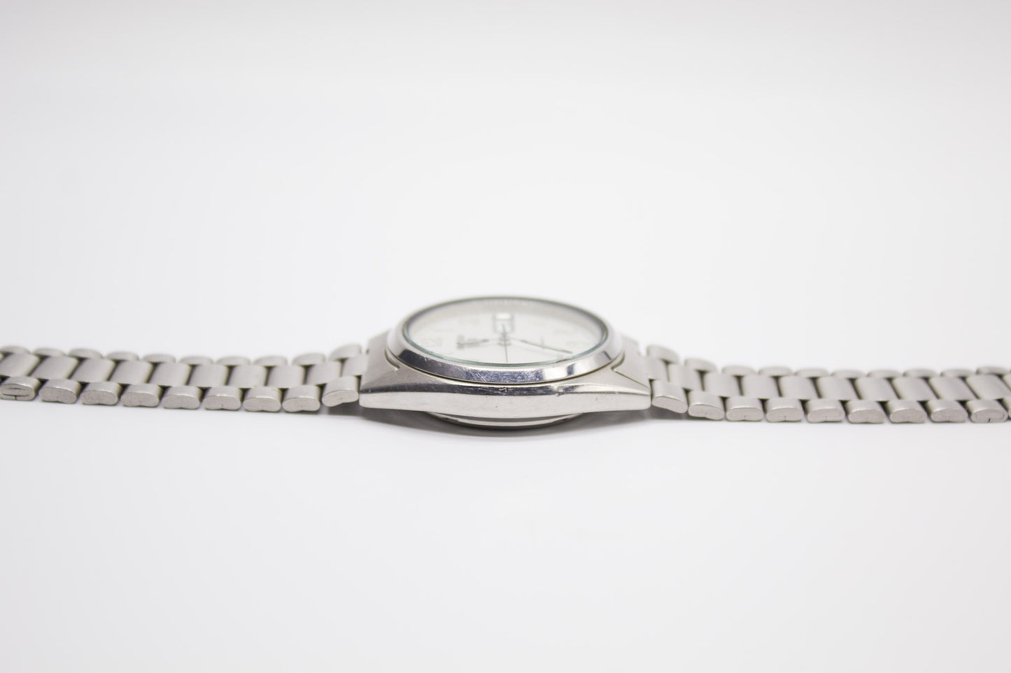 1997 Seiko 5 Stark White Dial Men's Wrist-Watch