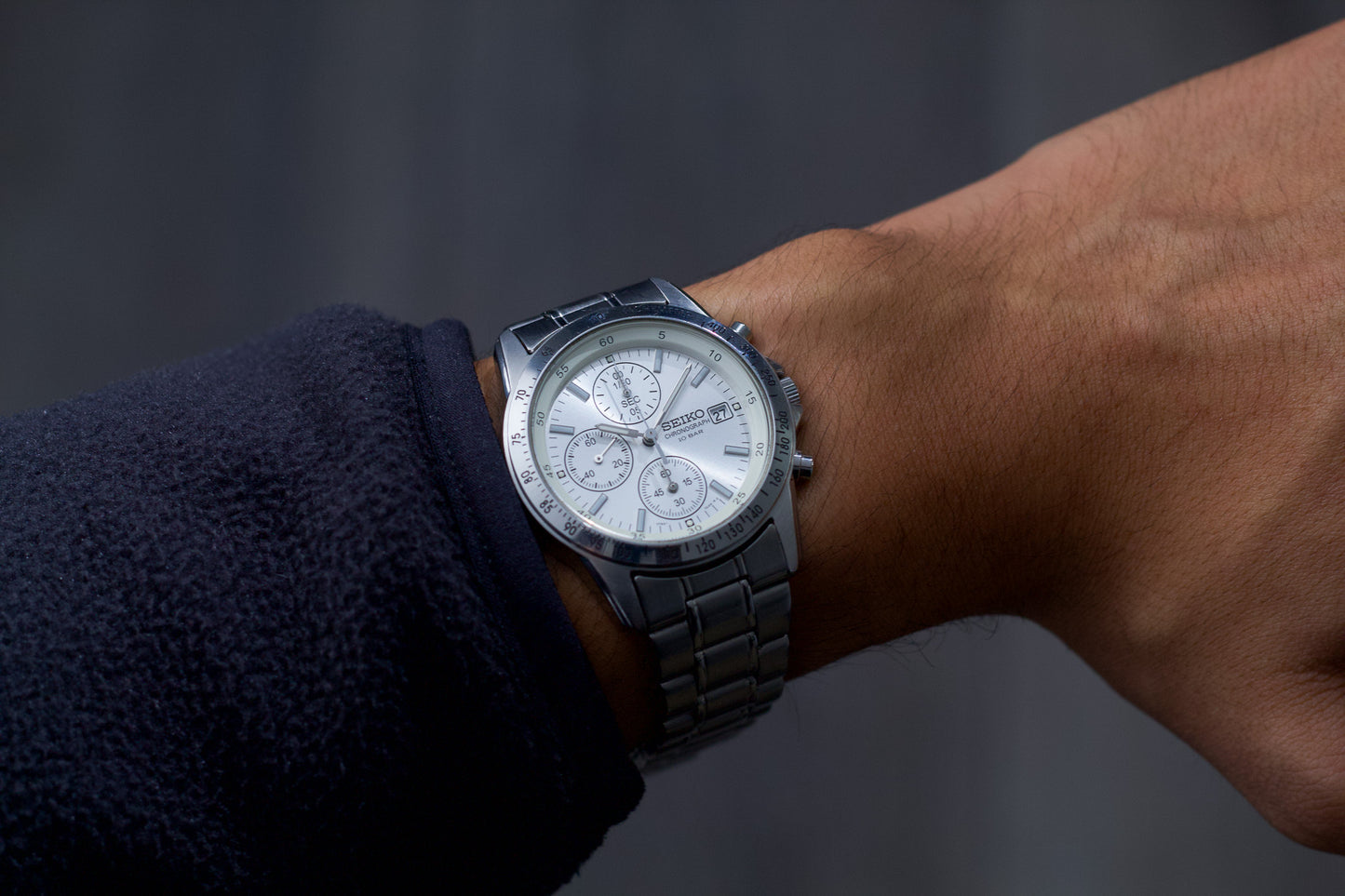 2000s Seiko 100 Meter Water-Resistant Chronograph Men's Wrist-Watch