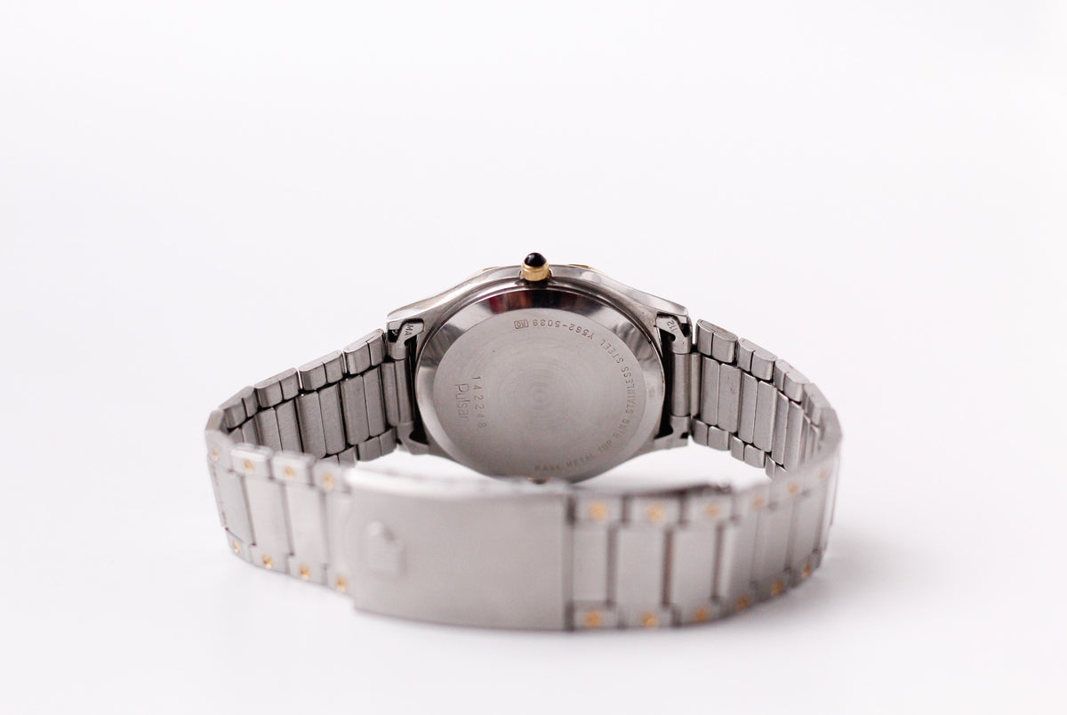 1981 Pulsar Quartz 'Baby Santos' Two Tone Case Men's Wrist Watch