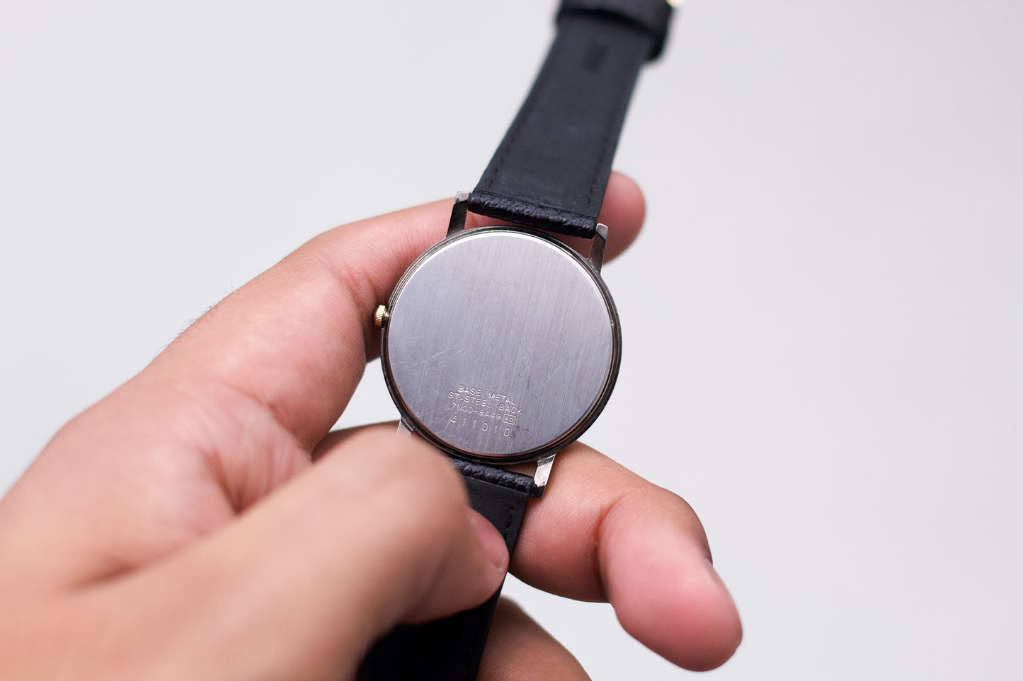 1994 Seiko Quartz Inky Black Dial Men's Wrist Watch