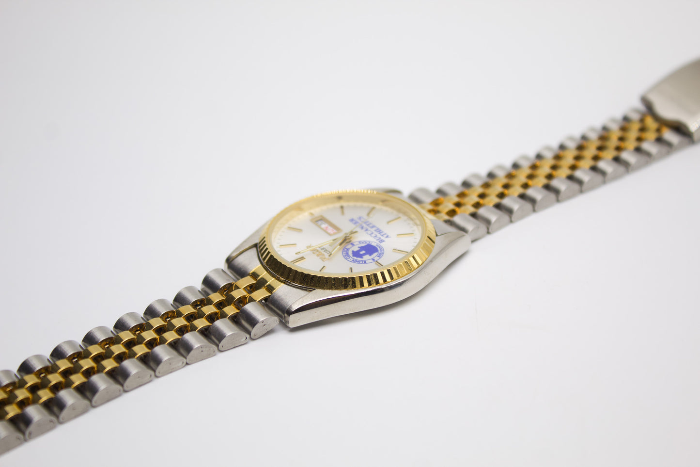 2004 Pulsar Quartz Silver Sunburst Dial Custom Logo Men's Two Tone Wrist-Watch W/Box