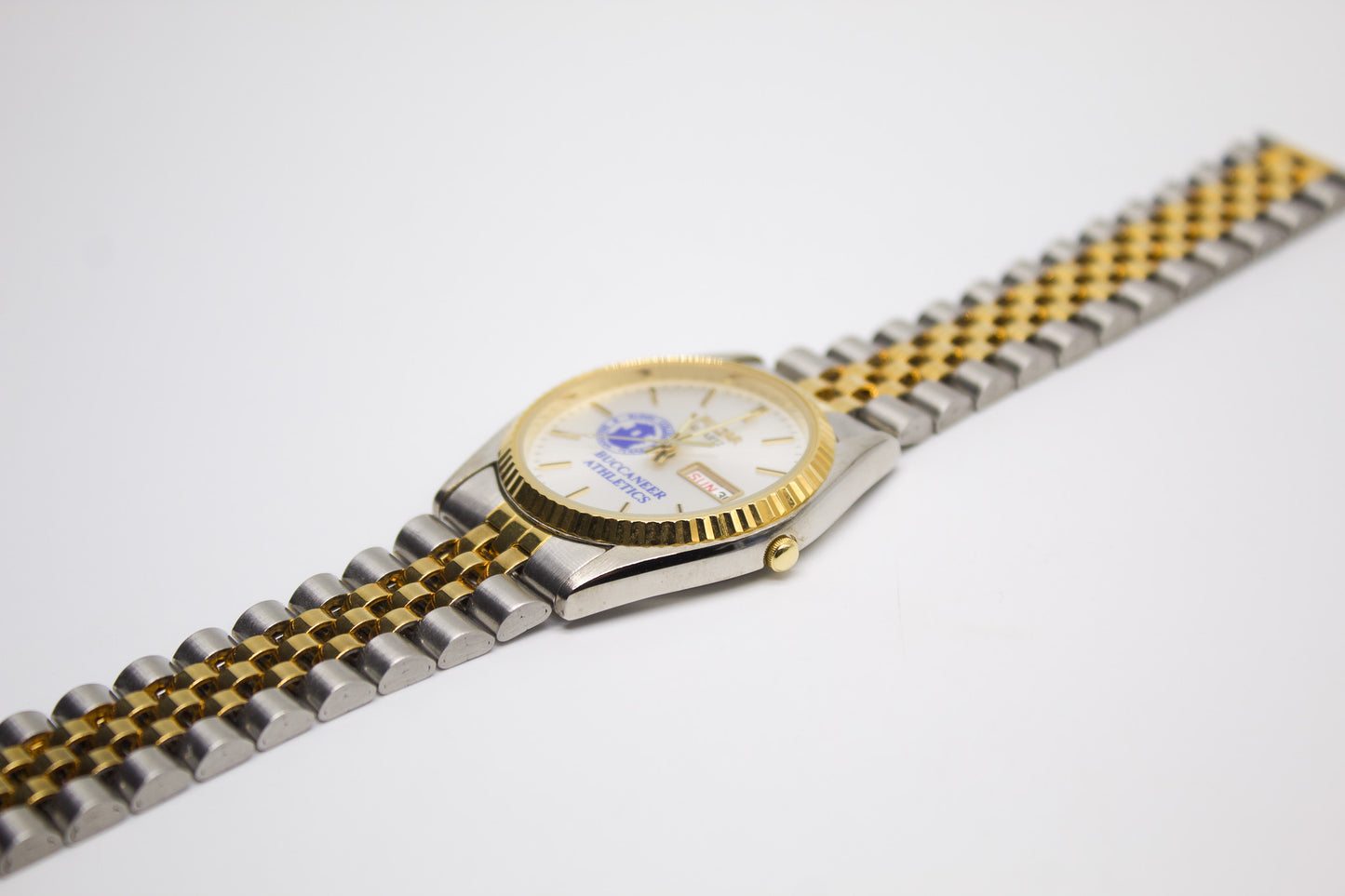2004 Pulsar Quartz Silver Sunburst Dial Custom Logo Men's Two Tone Wrist-Watch W/Box