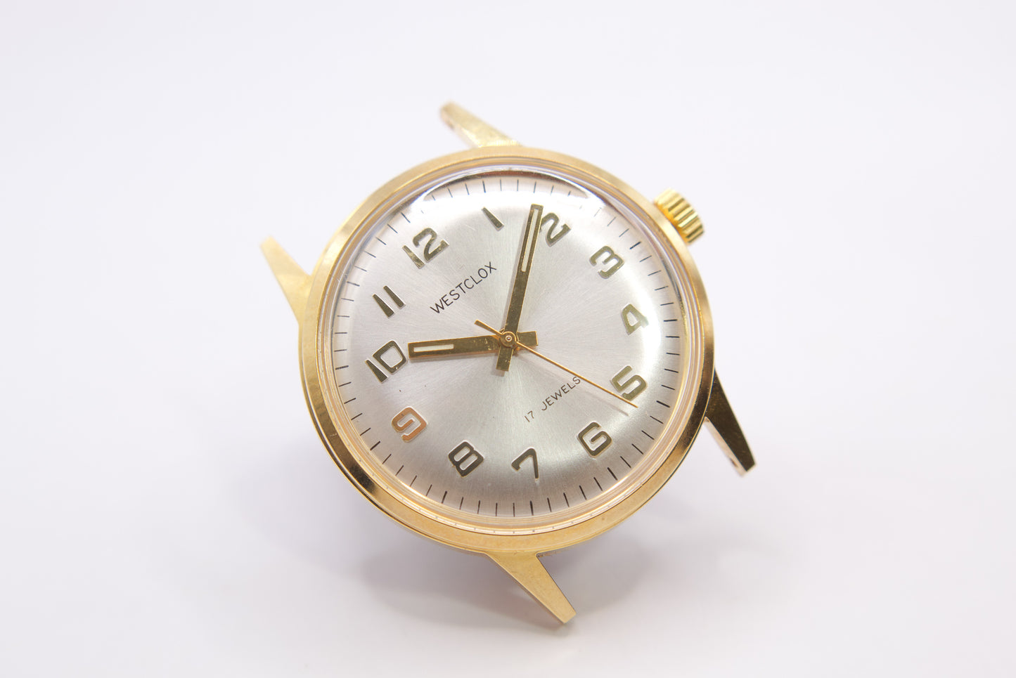 NOS 1960s Westclox Mechanical Champagne Gold Dial Men's Wrist-Watch