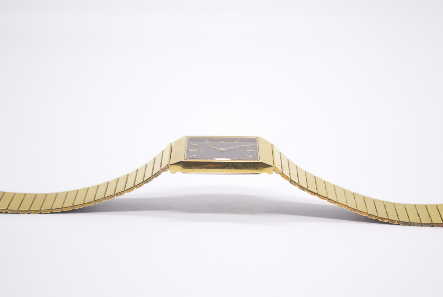 1986 Seiko Quartz Tank Chocolate Dial Men's Wrist-Watch