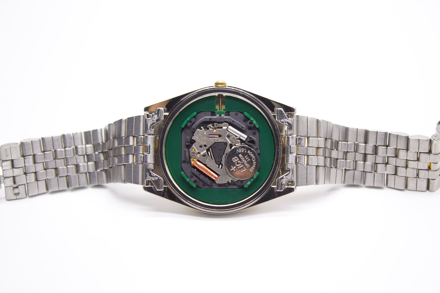 1991 Pulsar Quartz Baby Day-Date Men's Wrist Watch W/ Free Strap Set