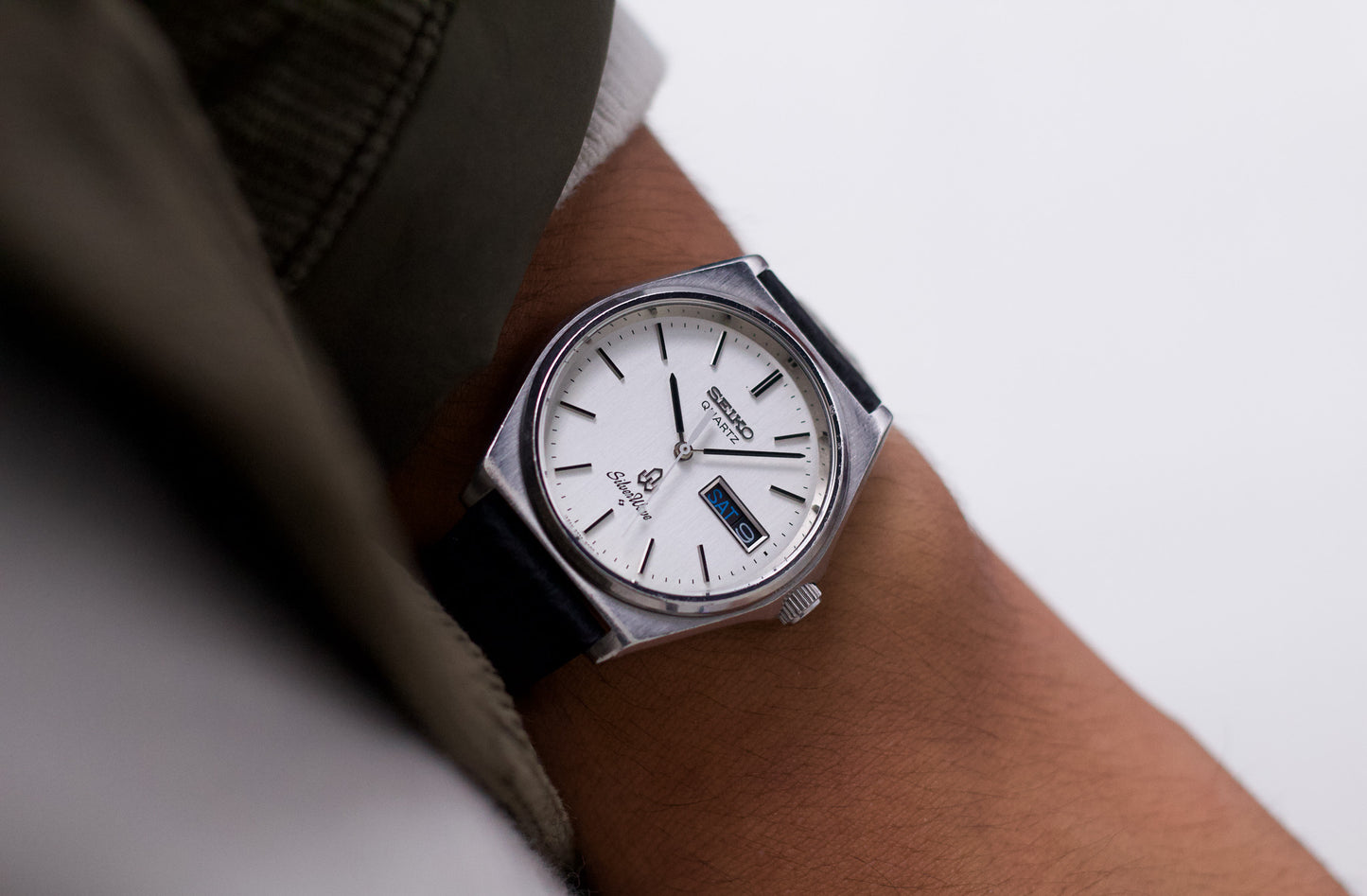 1981 Seiko Silverwave Straight Grain Silver Dial Men's Wrist-Watch