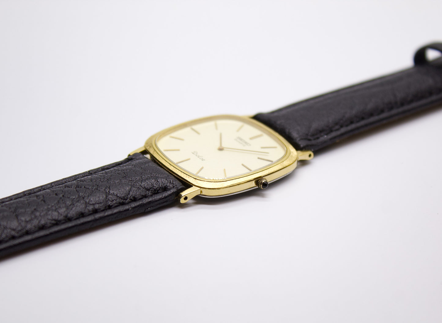 1981 Seiko Dolce Linen Bezel Gold Toned Men's Quartz Wrist-Watch