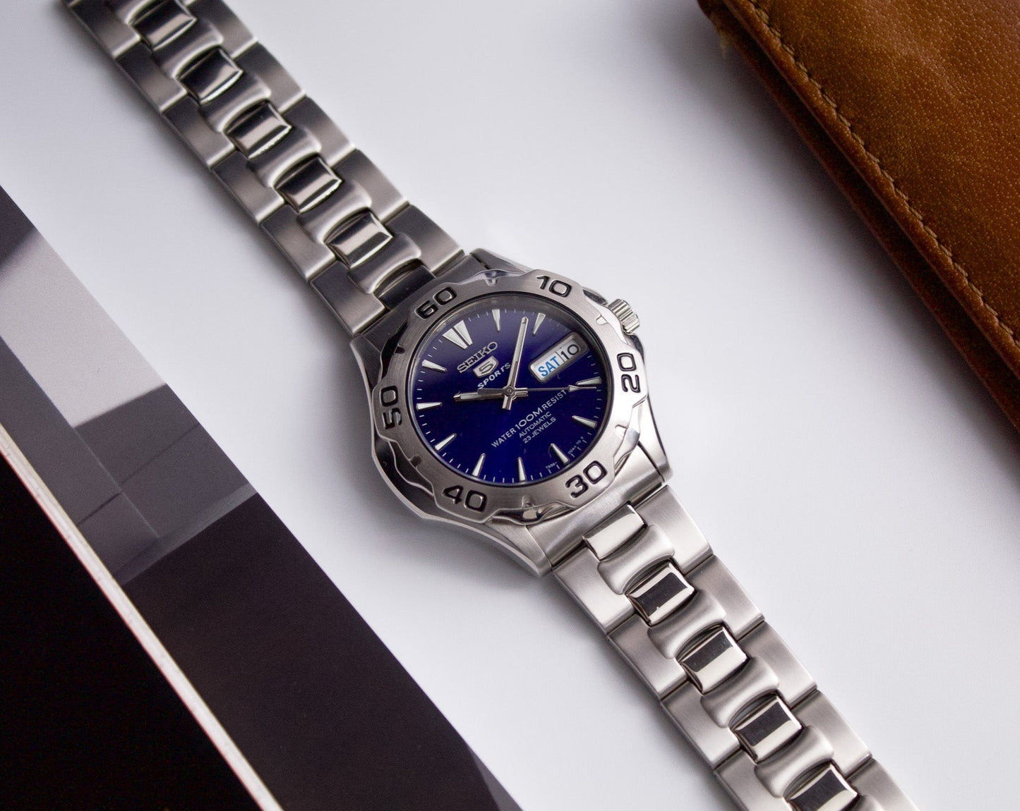 Near Mint 2000s Seiko 5 'Baby VC Overseas' Deep Ocean Blue Automatic Wrist-Watch