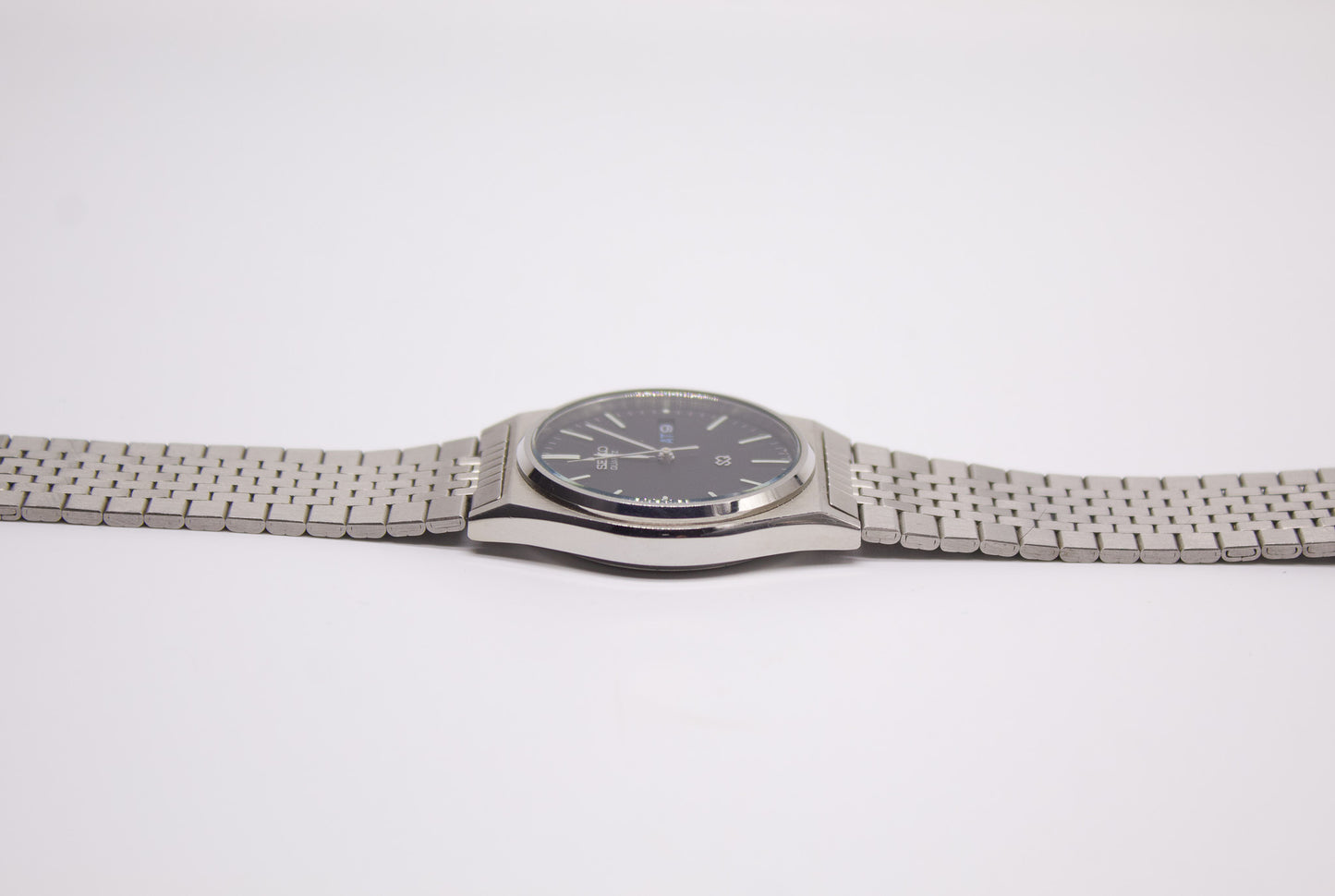 1985 Seiko SQ Matte Black Dial Men's Wrist-Watch