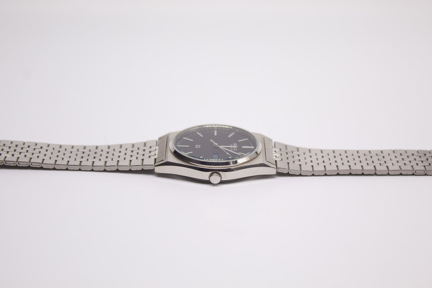 1985 Seiko SQ Matte Black Dial Men's Wrist-Watch