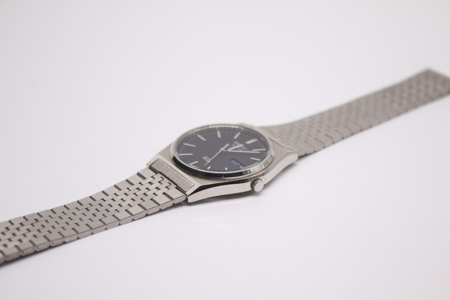 1985 Seiko SQ Matte Black Dial Men's Wrist-Watch