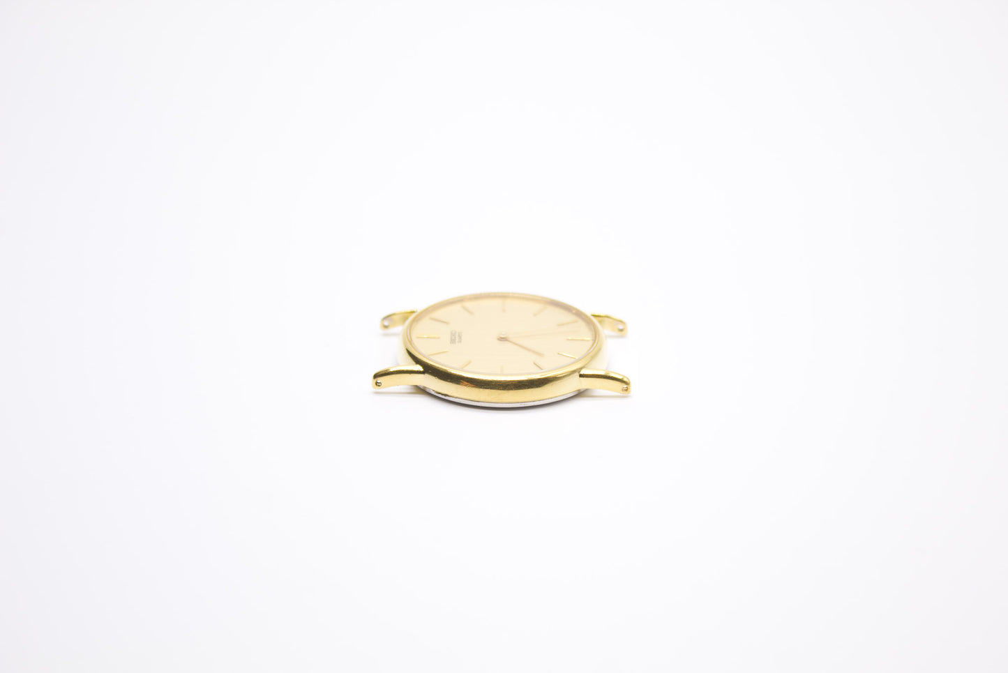 1990 Seiko Quartz Gold Straight Grain Dial Men's Wrist-Watch