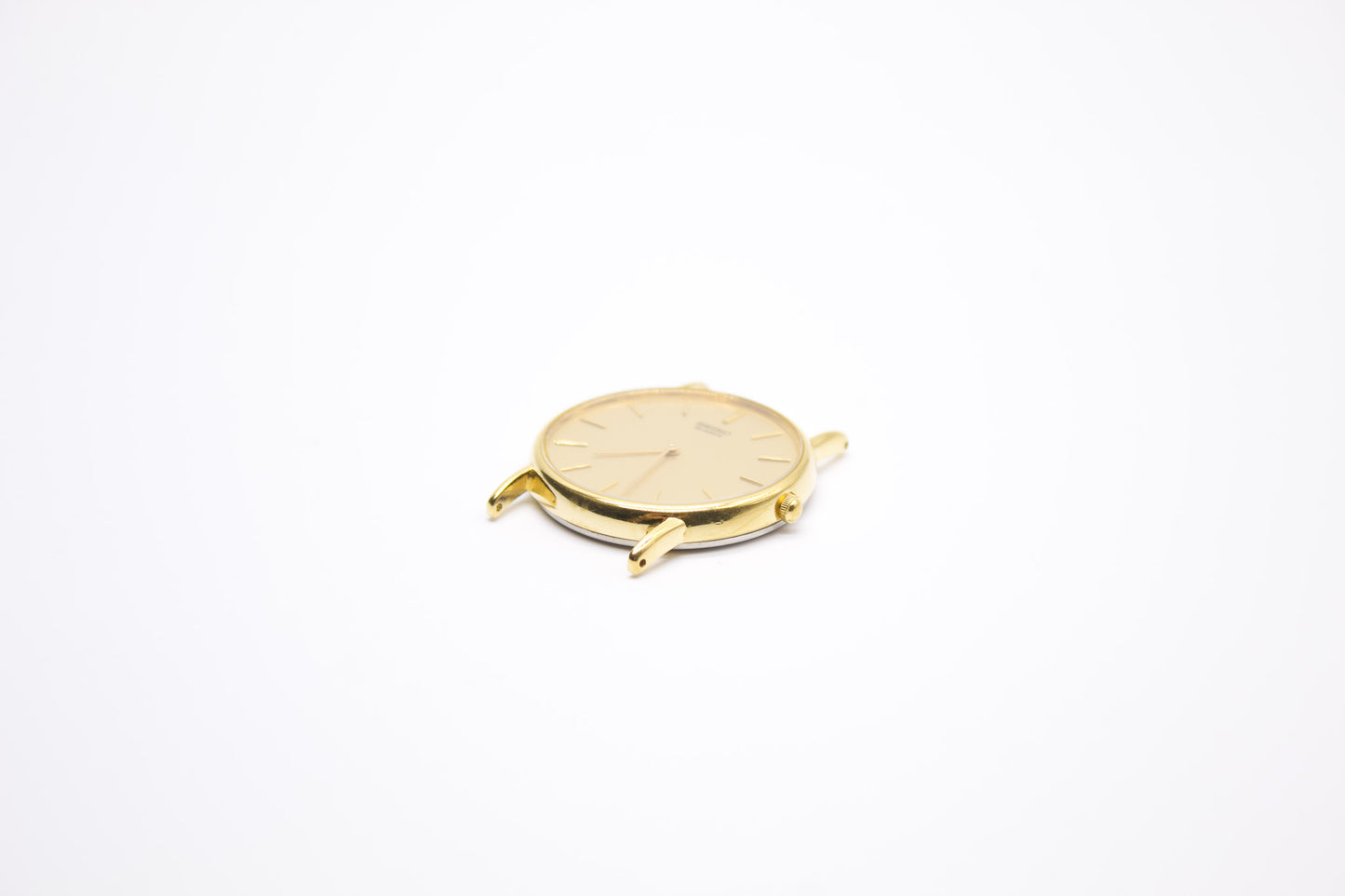 1990 Seiko Quartz Gold Straight Grain Dial Men's Wrist-Watch