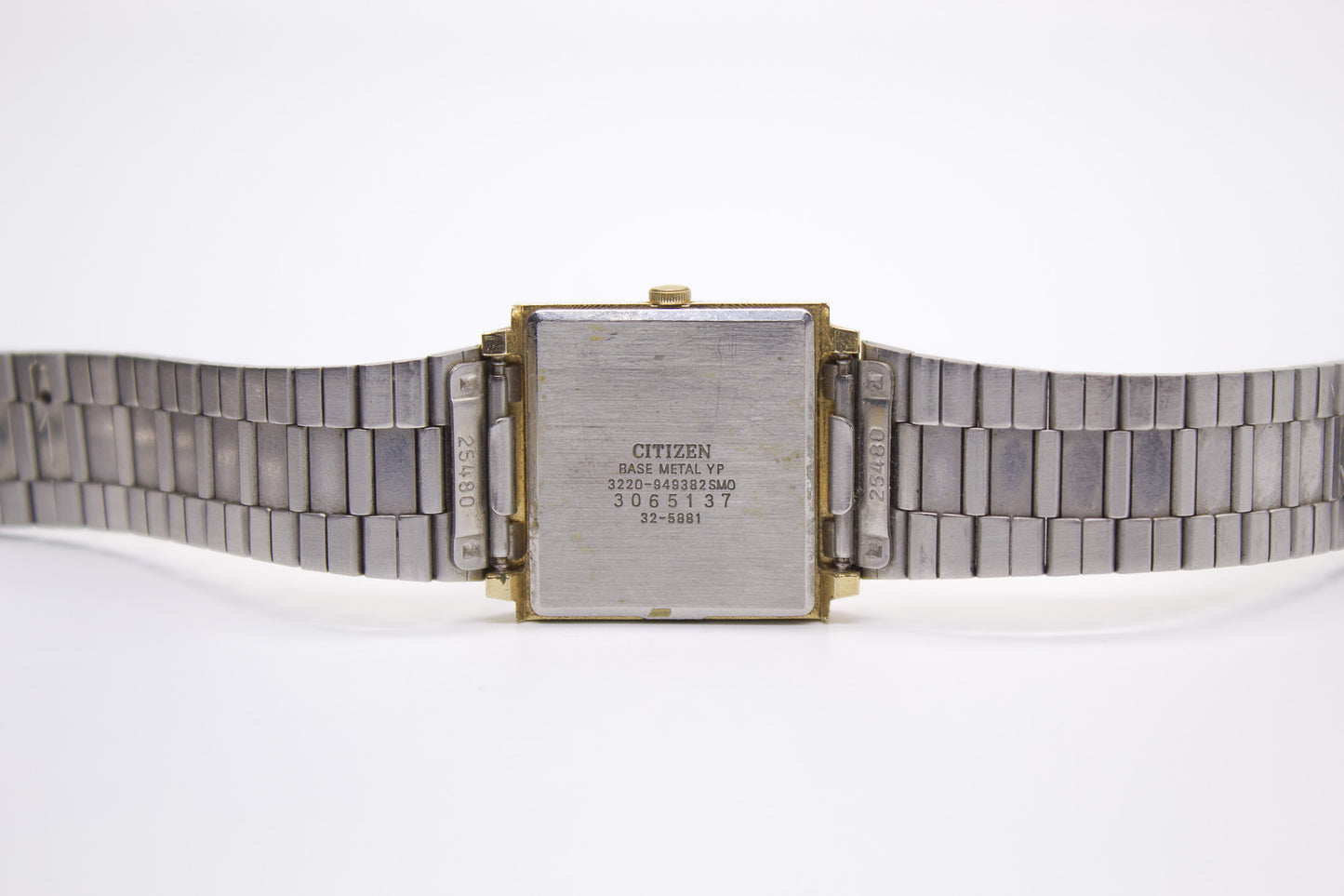 1990s Citizen CQ Quartz Golden Square Men's Wrist-Watch W/Box