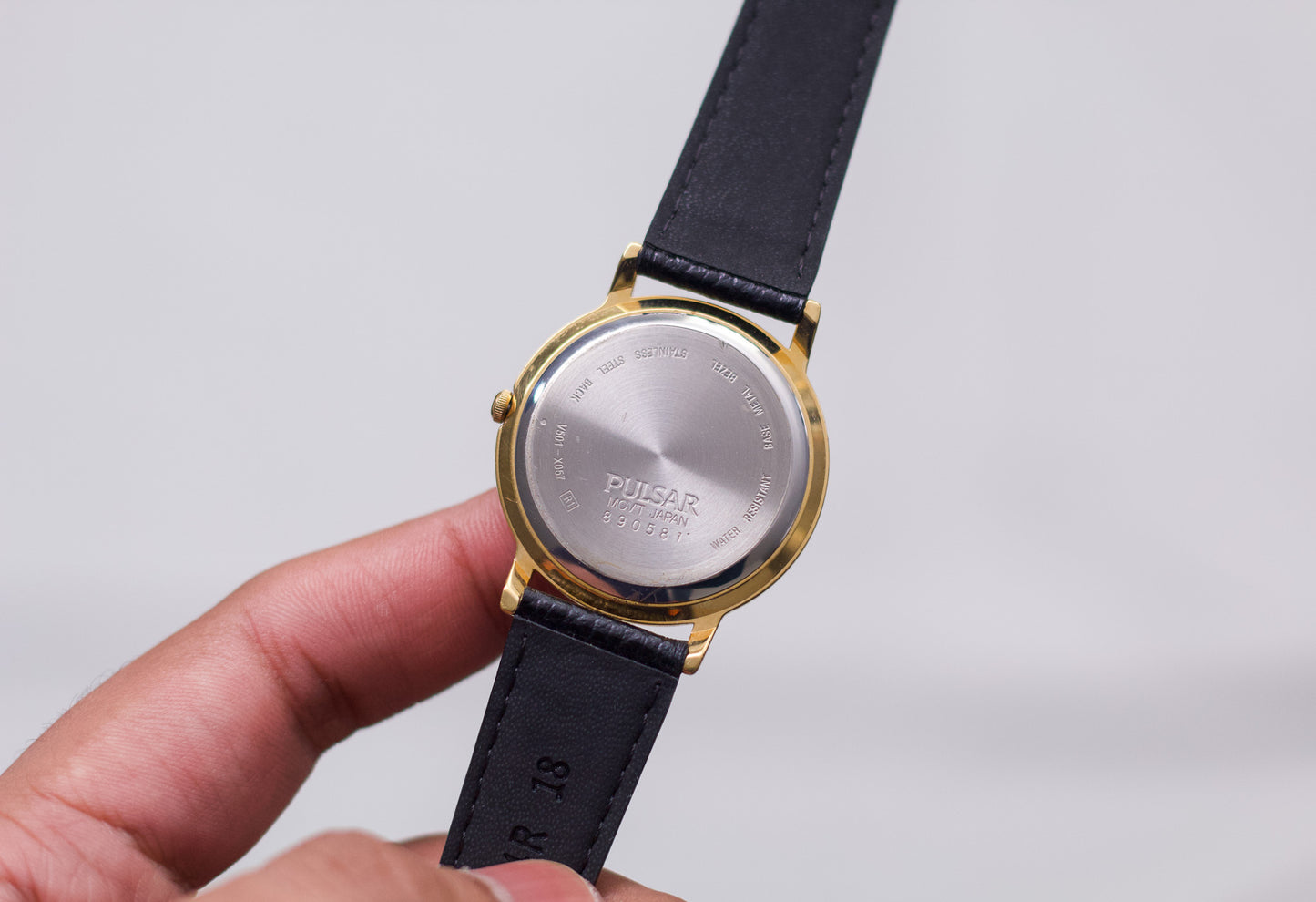 1998 Pulsar Quartz Cream White Roman Numeral Dial Men's Wrist-Watch
