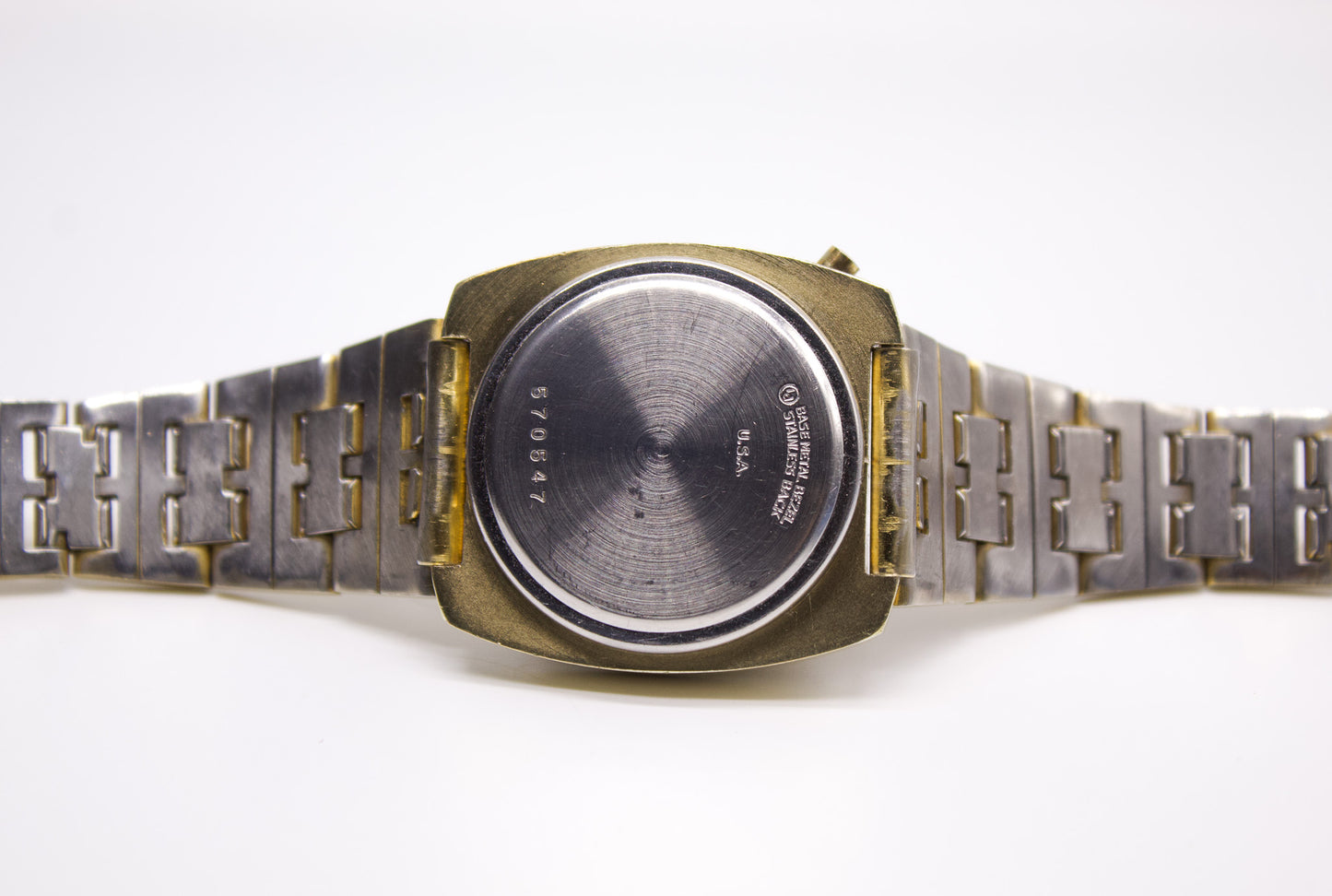 1970s Mercury Red LED Gold Toned Men's Wrist-Watch