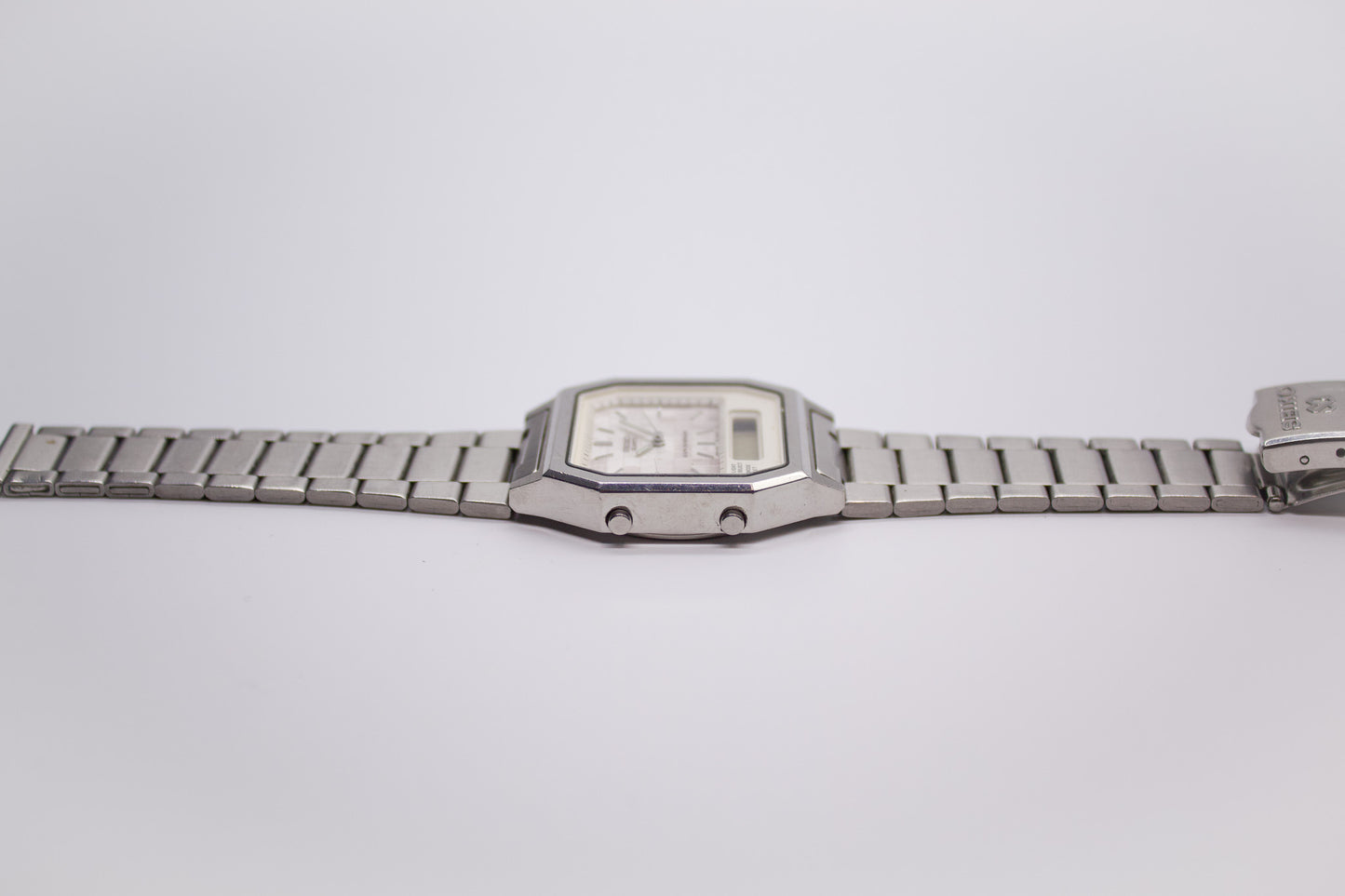 1990 Seiko Digital Chronograph Marble Finish Men's Wrist-Watch