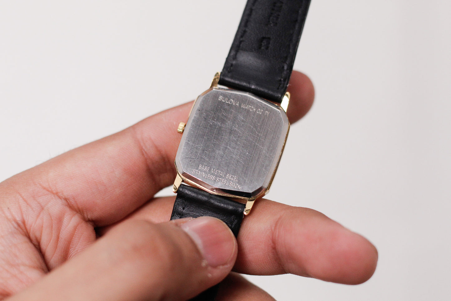 1990s Bulova Decagon Tank Gold Toned Men's Wrist Watch