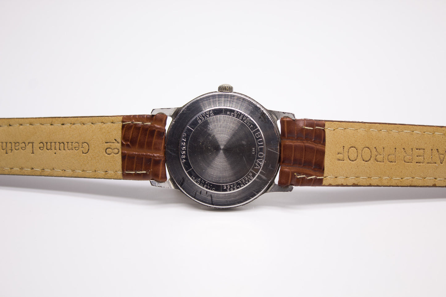 1960s Bulova Aged Cream Dial Men's Mechanical Wrist-Watch