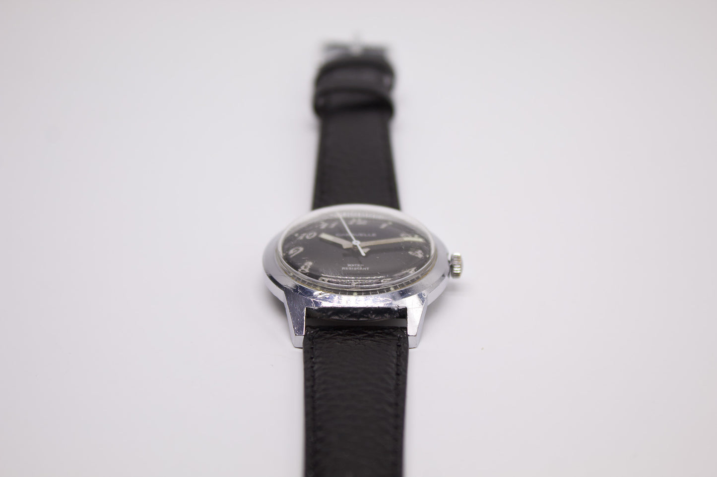 1960s Bulova Caravelle Inky Black Dial Men's Mechanical Wrist-Watch