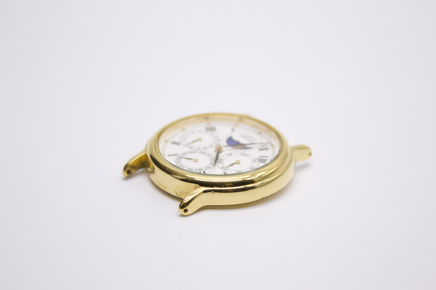 1999 Pulsar Quartz Moonphase Roman Dial Men's Wrist-Watch W/Box & Papers
