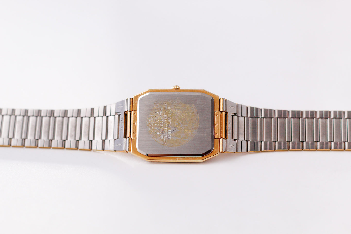 1996 Pulsar 'Tank' Quartz Linear Gray Dial Men's Wrist Watch