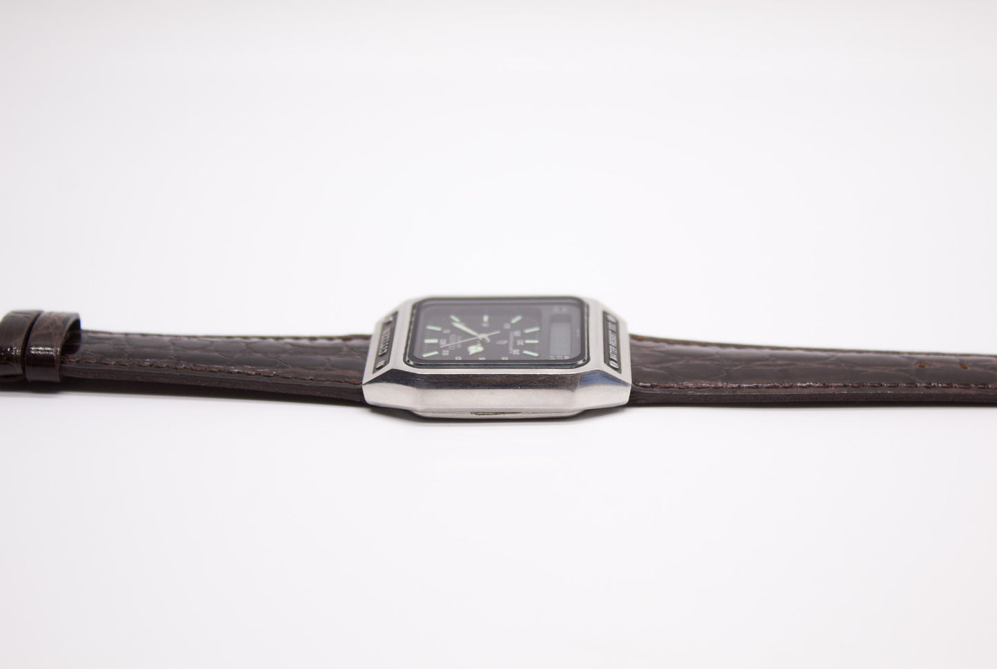 1991 Citizen Ana-Digi Matte Black Dial Men's Wrist-Watch