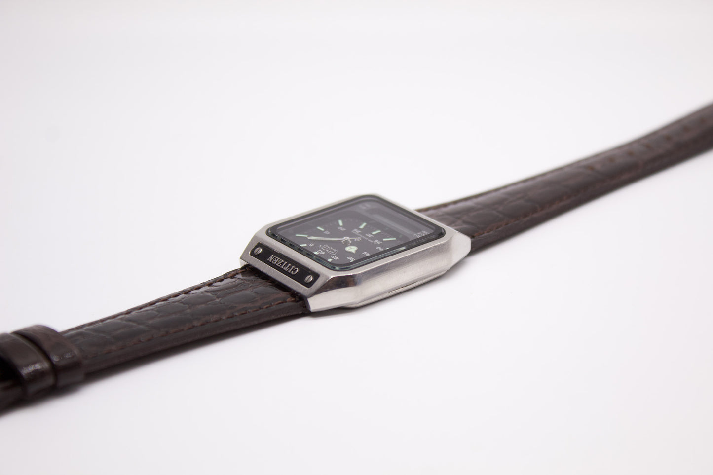 1991 Citizen Ana-Digi Matte Black Dial Men's Wrist-Watch