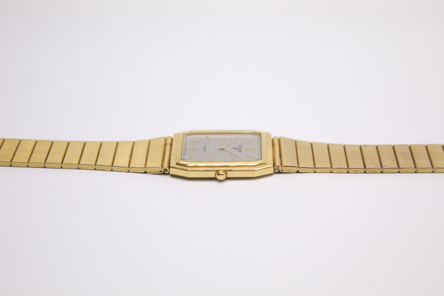 1996 Pulsar 'Tank' Quartz Linear Gray Dial Men's Wrist-Watch