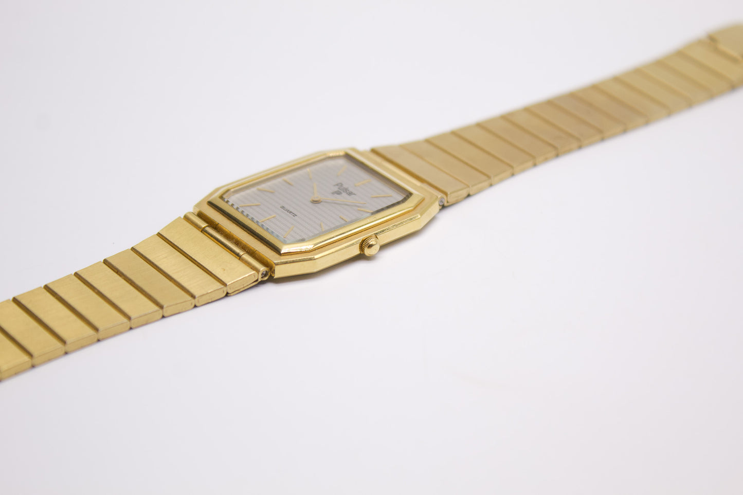 1996 Pulsar 'Tank' Quartz Linear Gray Dial Men's Wrist-Watch