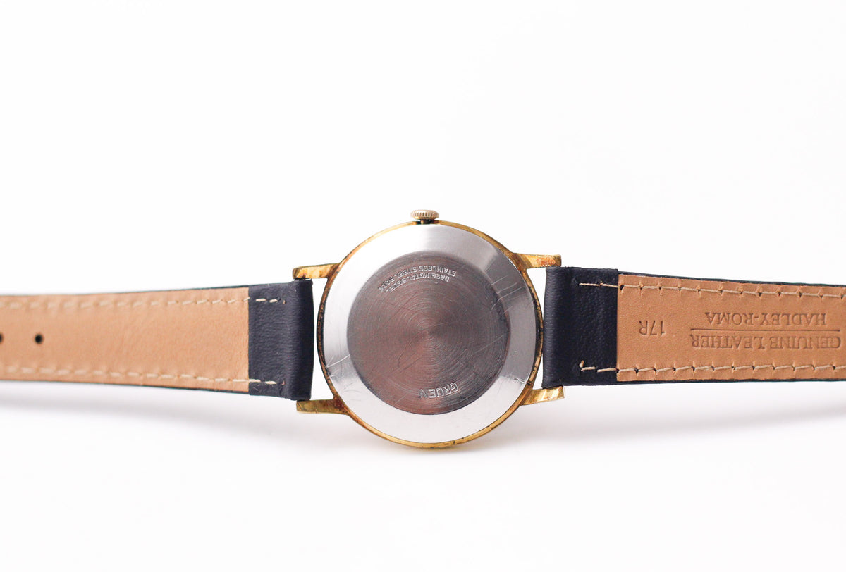1960s Gruen Precision Mechanical Cream White Dial Men's Wrist-Watch