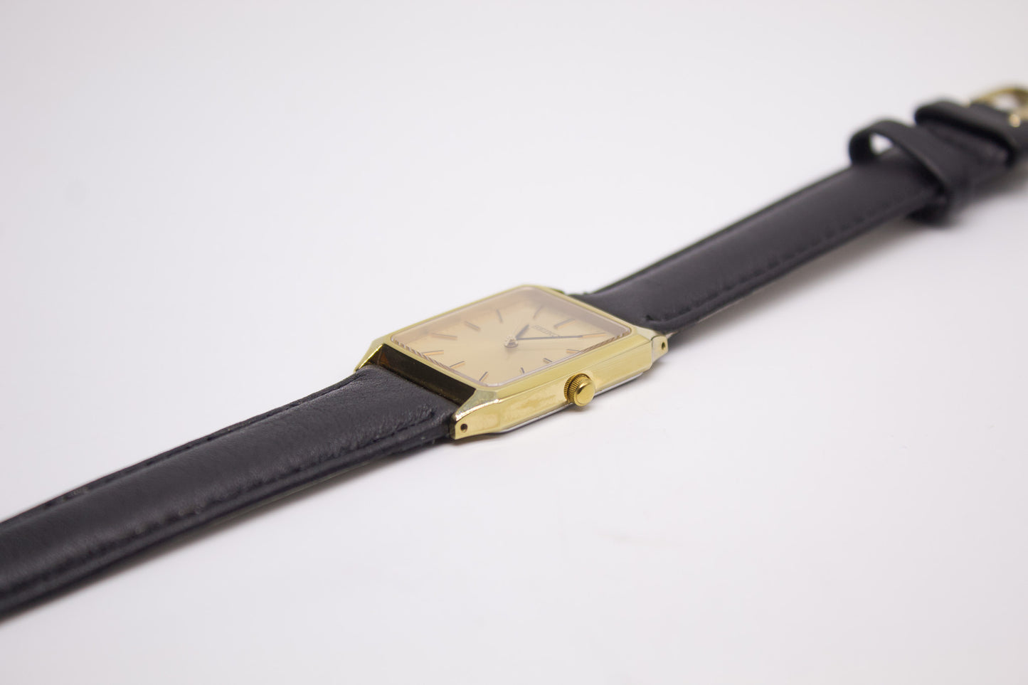 1992 Seiko Quartz Tank Golden Sunburst Dial Men's Wrist-Watch