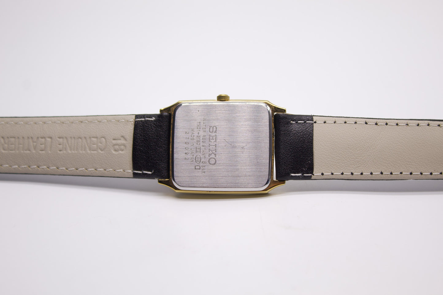 1992 Seiko Quartz Tank Golden Sunburst Dial Men's Wrist-Watch