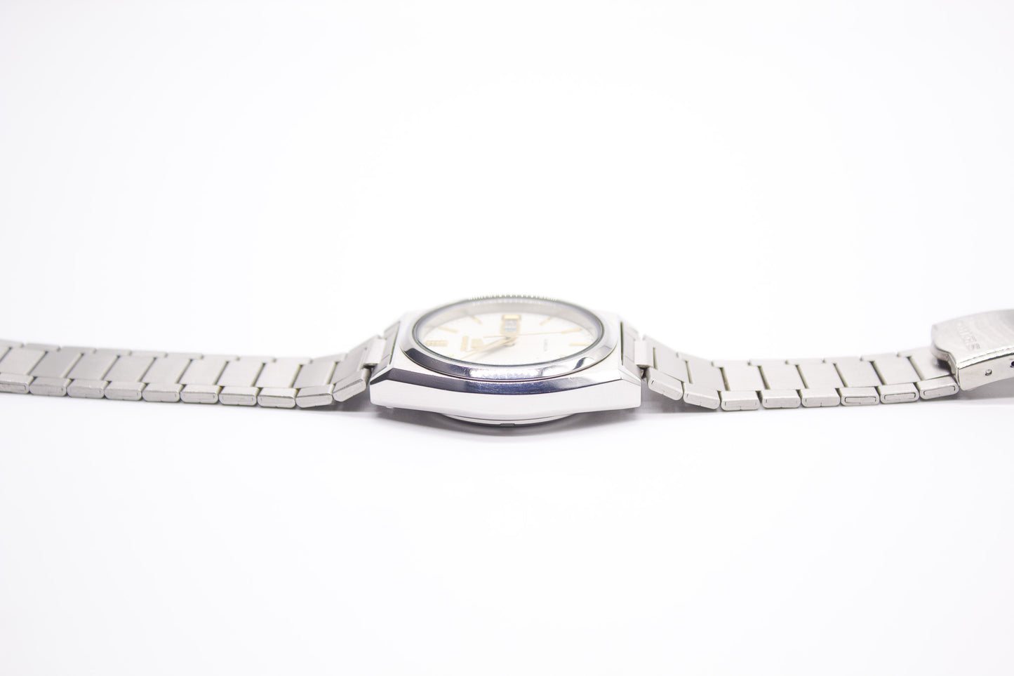 1990 Seiko 5 Automatic Silver Sunburst Dial Men's Wrist-Watch