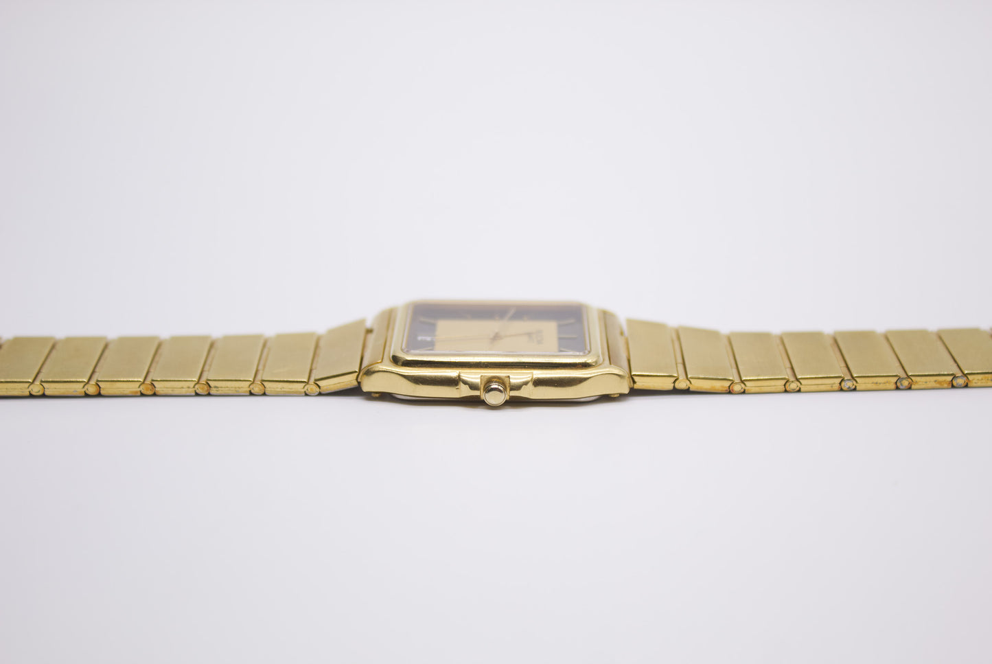 1980s Bulova 'Baby Santos' Golden-Gray Dial Men's Wrist-Watch