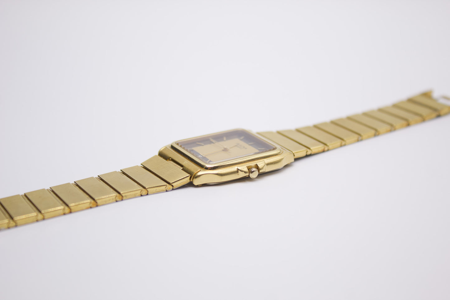 1980s Bulova 'Baby Santos' Golden-Gray Dial Men's Wrist-Watch