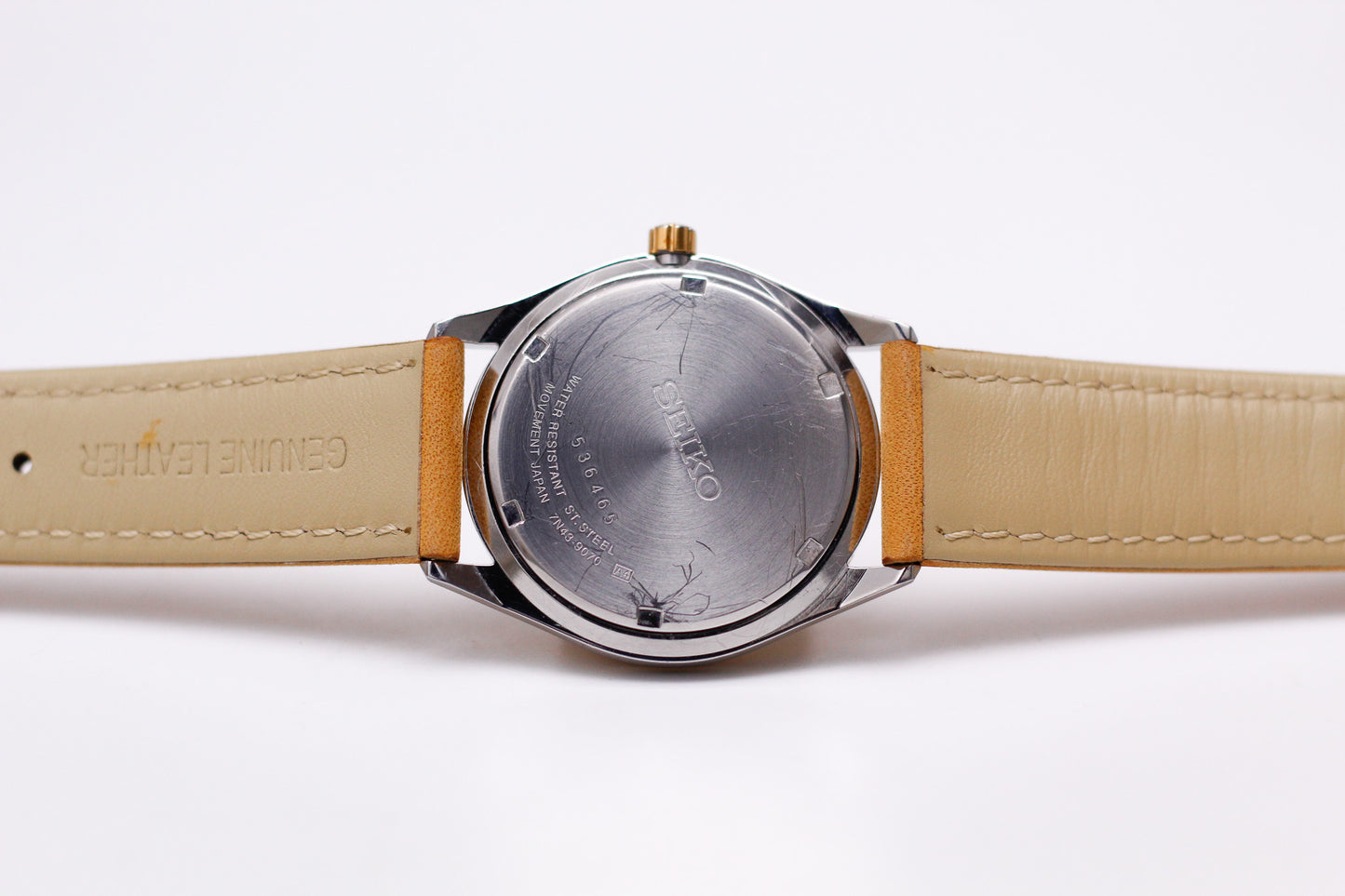 1995 Seiko Quartz Stark White Dial Two Tone Men's Wrist-Watch