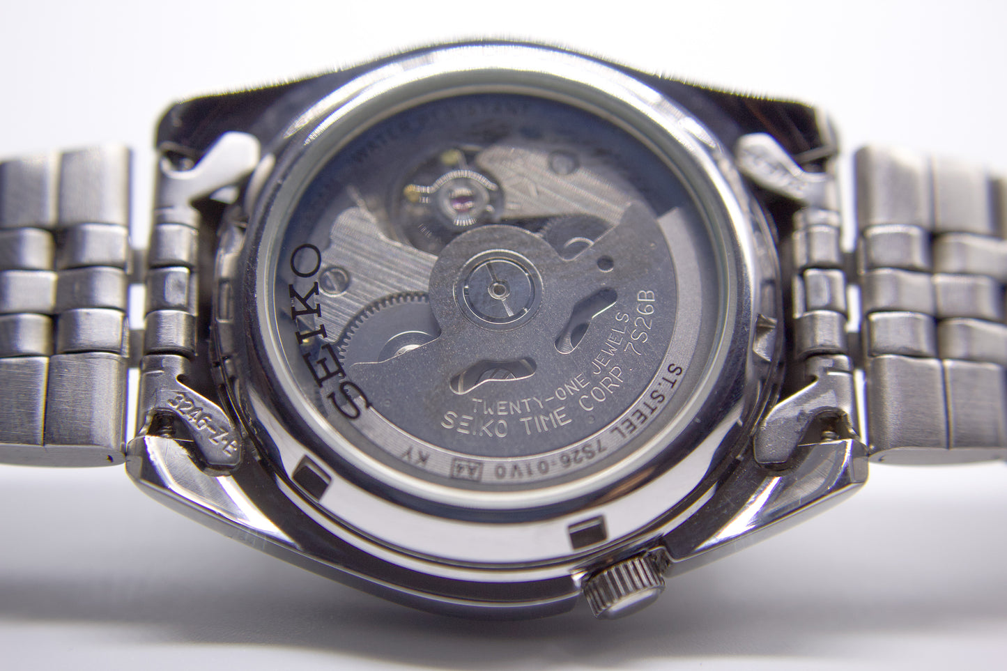 2000s Seiko 5 Navy Blue Ghost Logo Men's Wrist-Watch