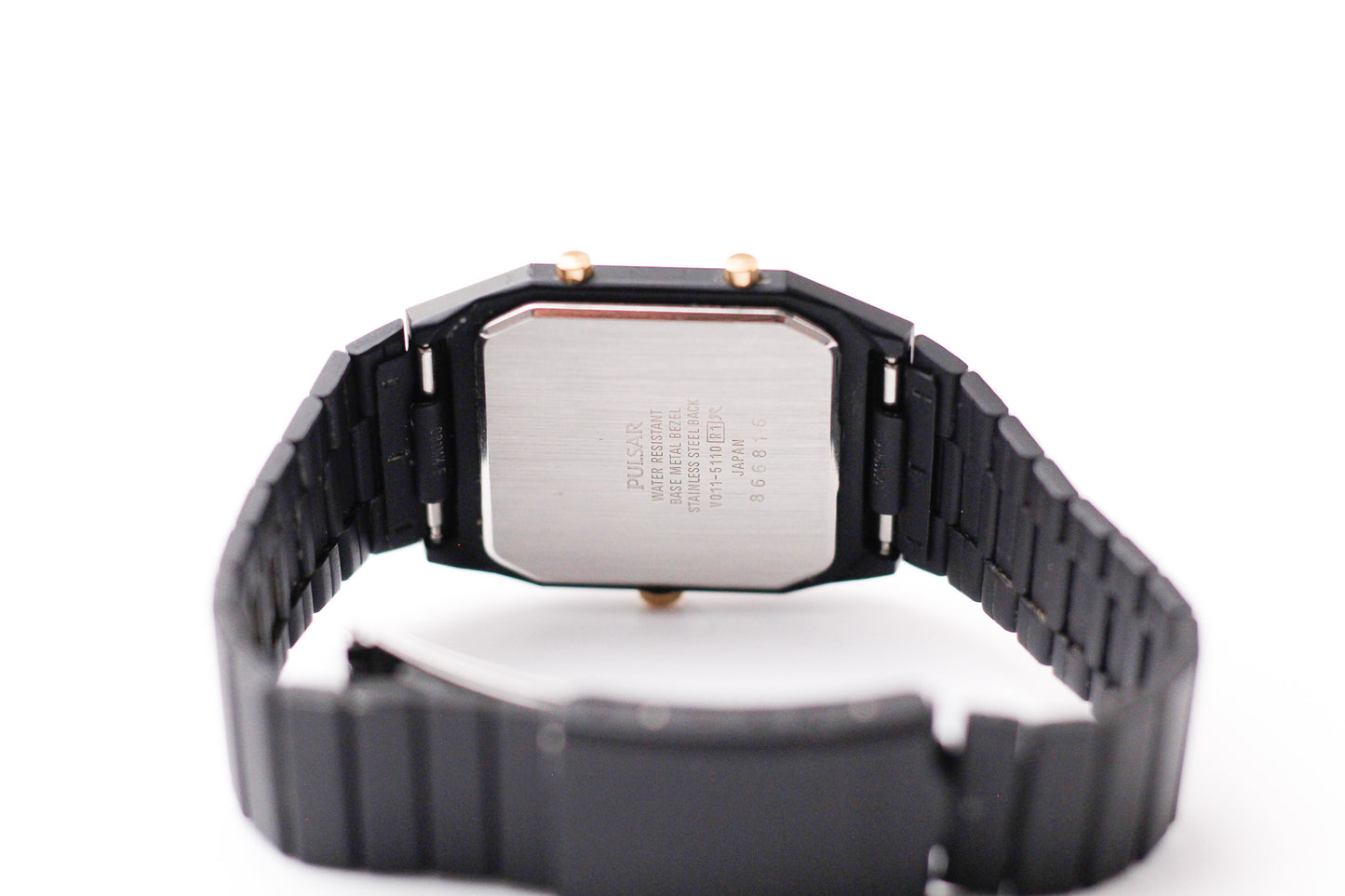 1998 Pulsar Quartz Ana-Digi Two Tone Black Case Men's Wrist-Watch