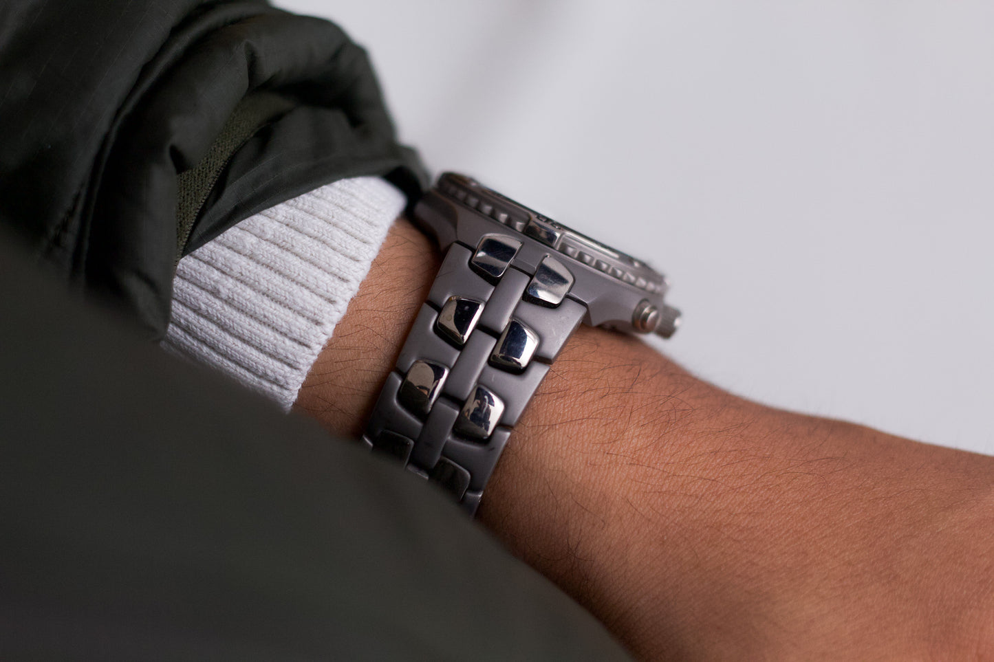 1990s Gruen Titanium Quartz Chronograph 'Panda Dial' Men's Wrist-Watch