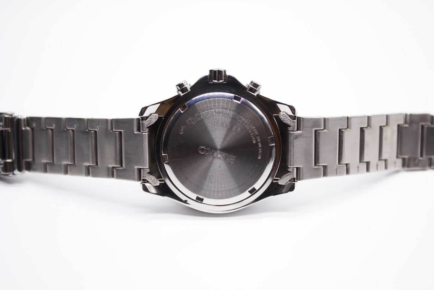 2008 Seiko Quartz Chronograph-Alarm Inky Black Dial Men's Wrist-Watch