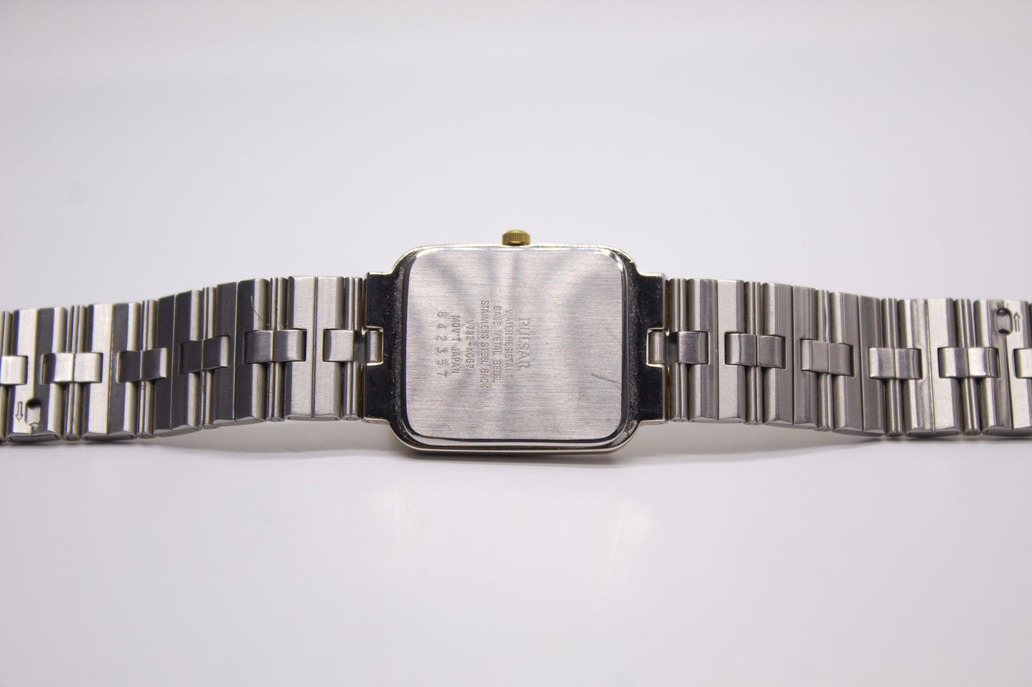 1998 Pulsar Quartz Stark White Dial Two Tone Men's Wrist-Watch W/Box