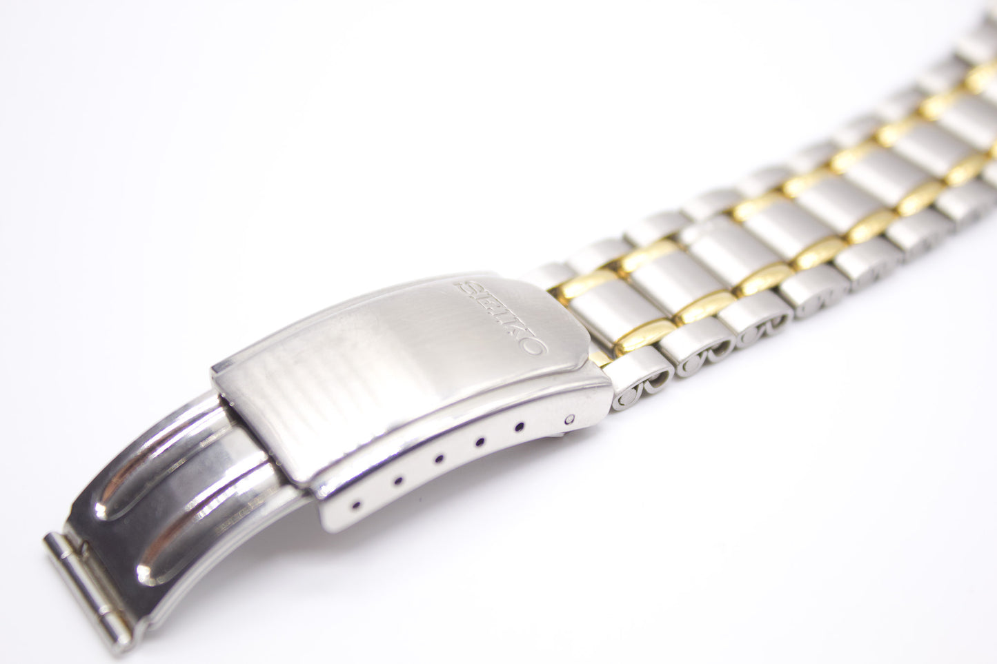 2001 Seiko Two Tone Quartz Sunburst Gray Dial Men's Wrist-Watch