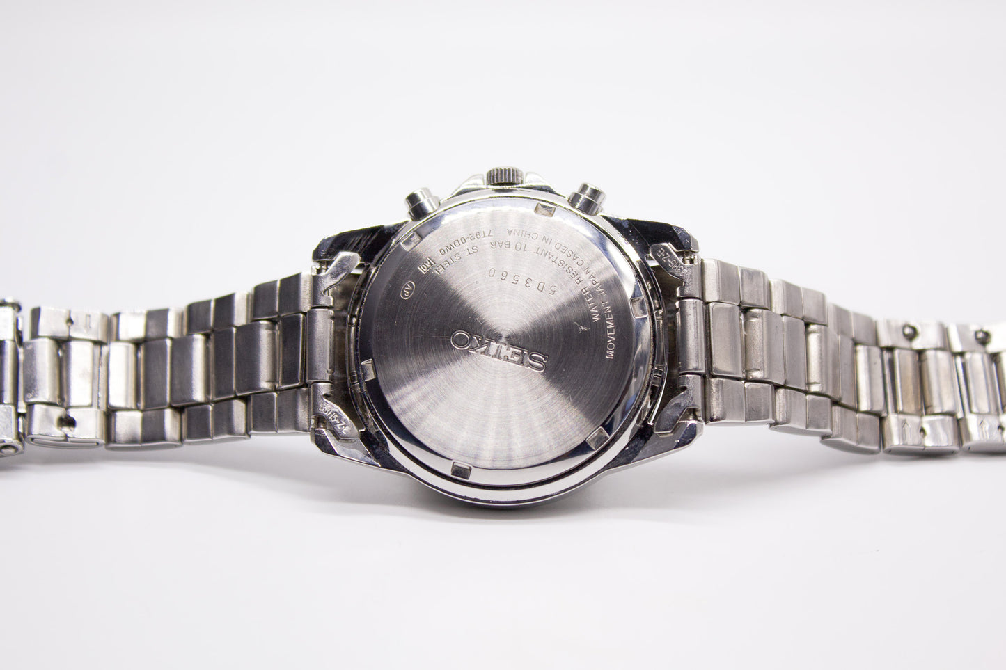 2000s Seiko Quartz Black-Sunburst Chronograph Men's Watch
