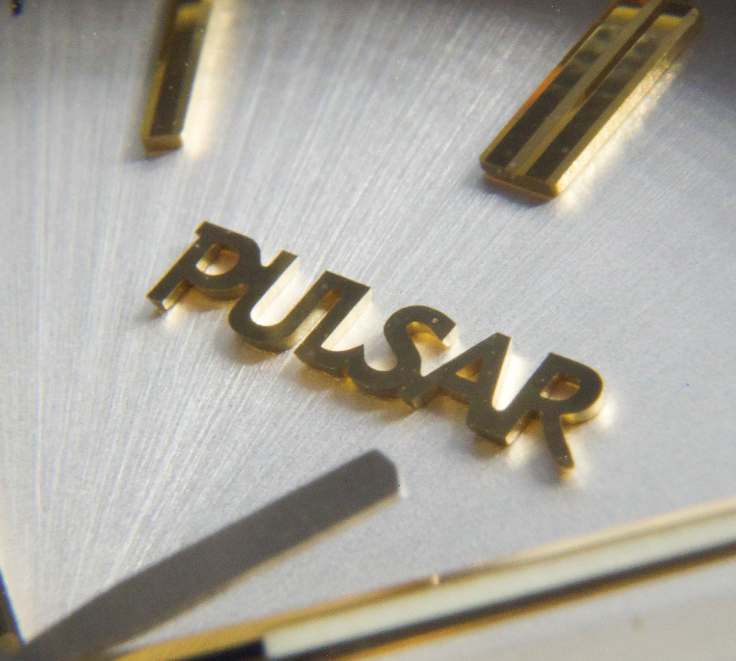 1990s Pulsar 'Day-Date' Silver Sunburst Two Tone Men's Wrist-Watch