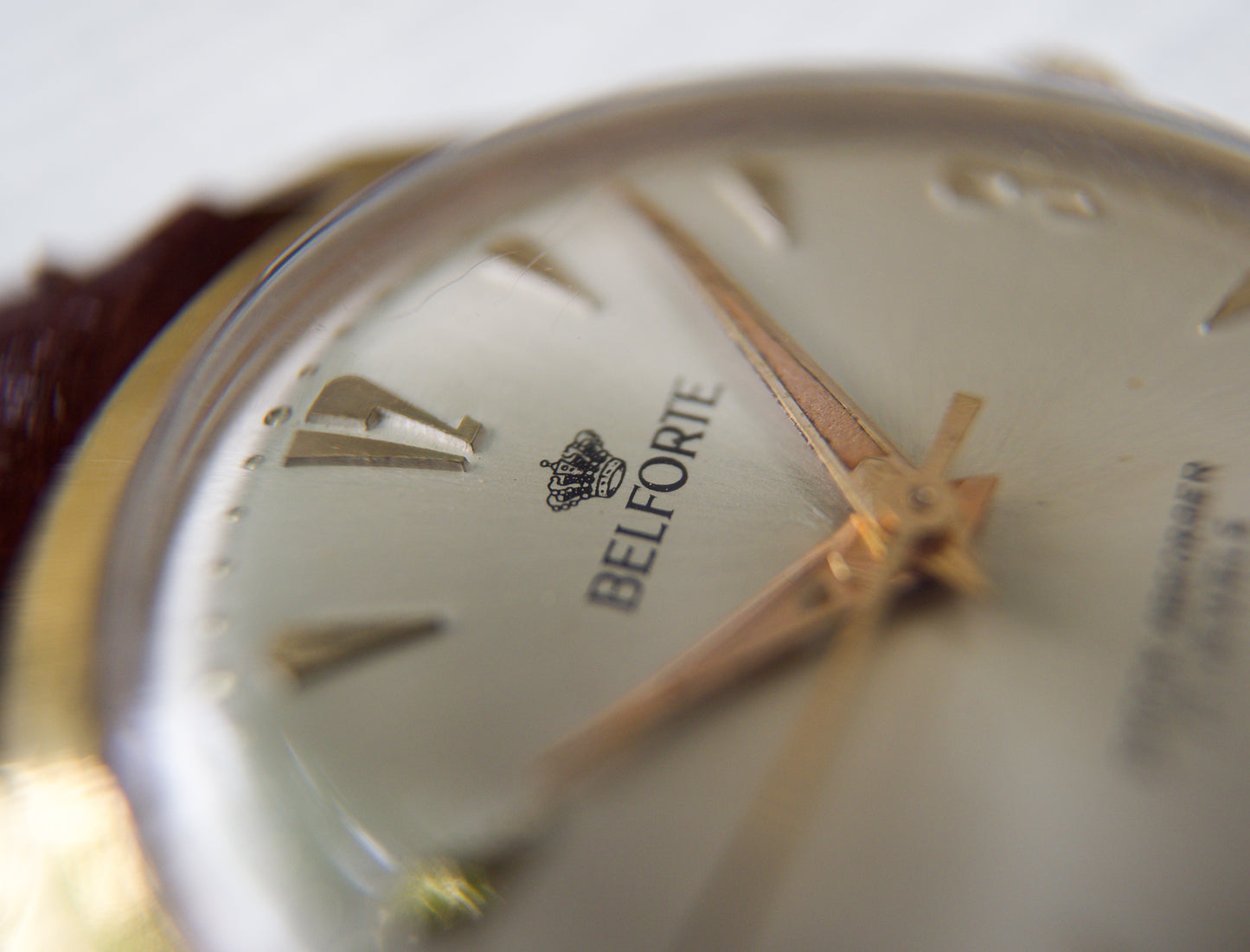 Serviced 1950s 10K Mechanical Belforte Champagne Dial Men's Wrist-Watch
