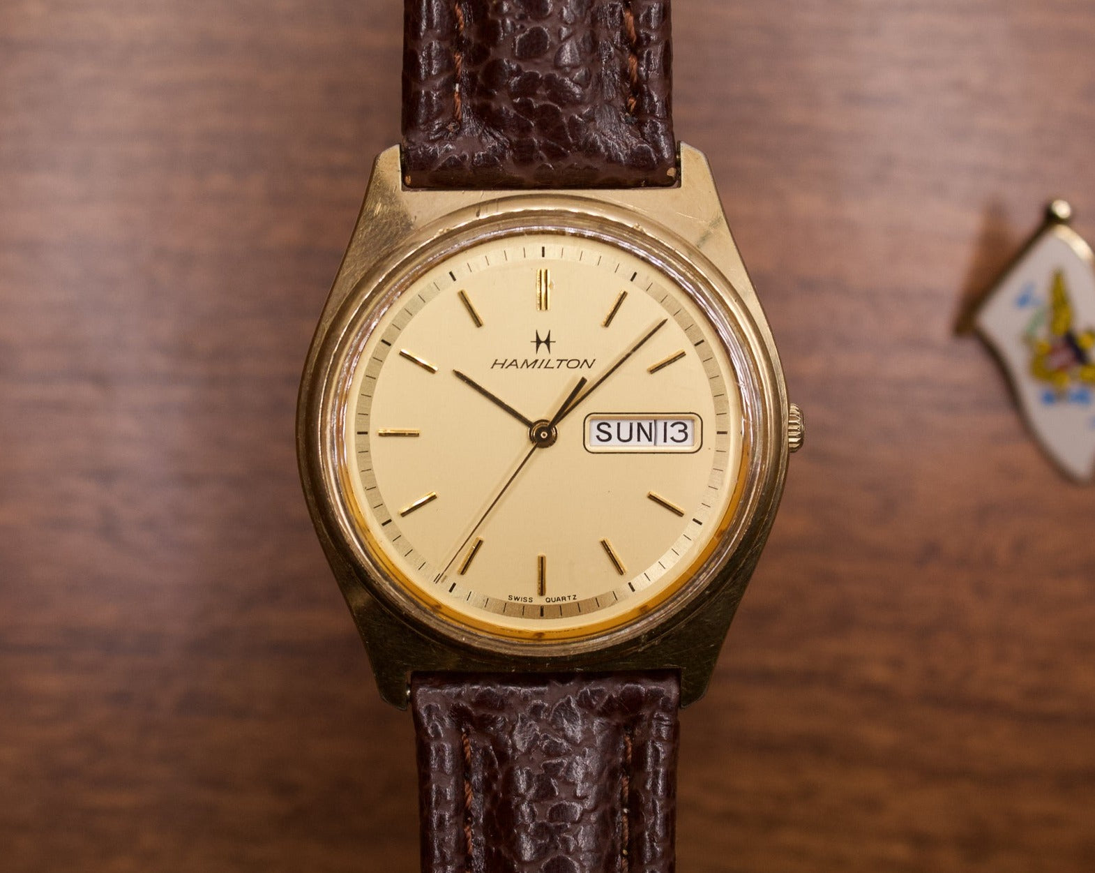 1980s Hamilton Gold Toned Quartz Men's Wrist-Watch – Mecalco & Co.